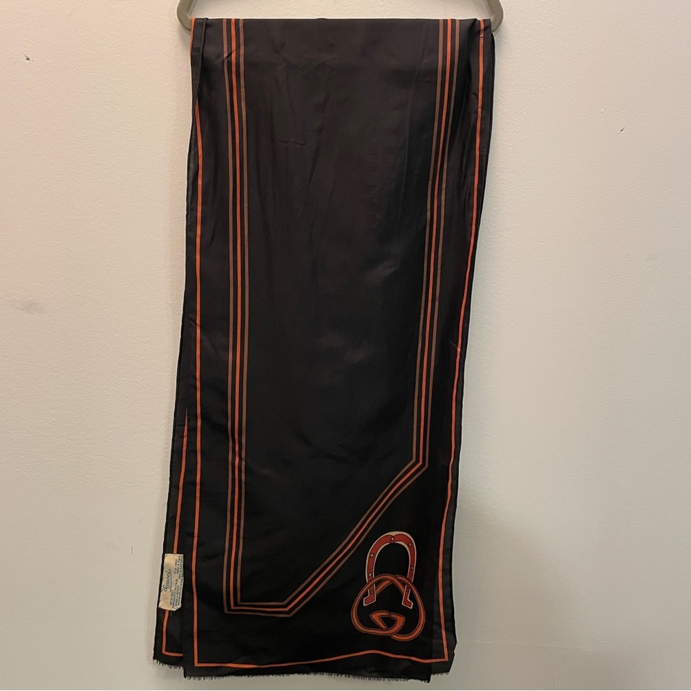 Vintage Gucci Silk Horseshoe Scarf